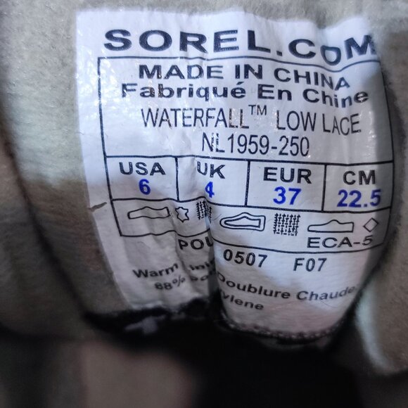 Sorel Waterfall Ankle Booties Size 6 Brown Distressed Leather Low Lace Boots - Picture 9 of 13